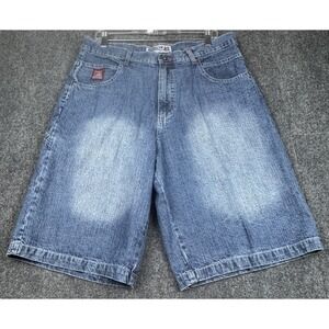 Y2K Brooklyn Xpress Mens Size 34x 12.5" Denim Short Wide Leg Baggy Streetwear